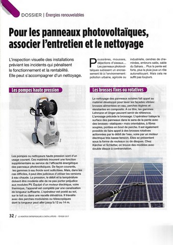 L'entretien et le nettoyage des panneaux solaires